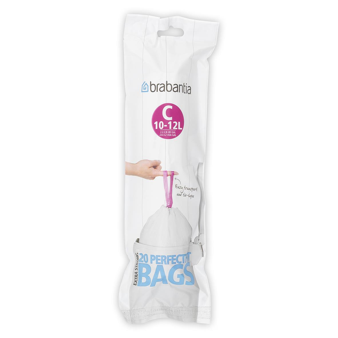 Avfallspåse Brabantia PerfectFit 10-12L, pack med 20 hållbara soppåsar