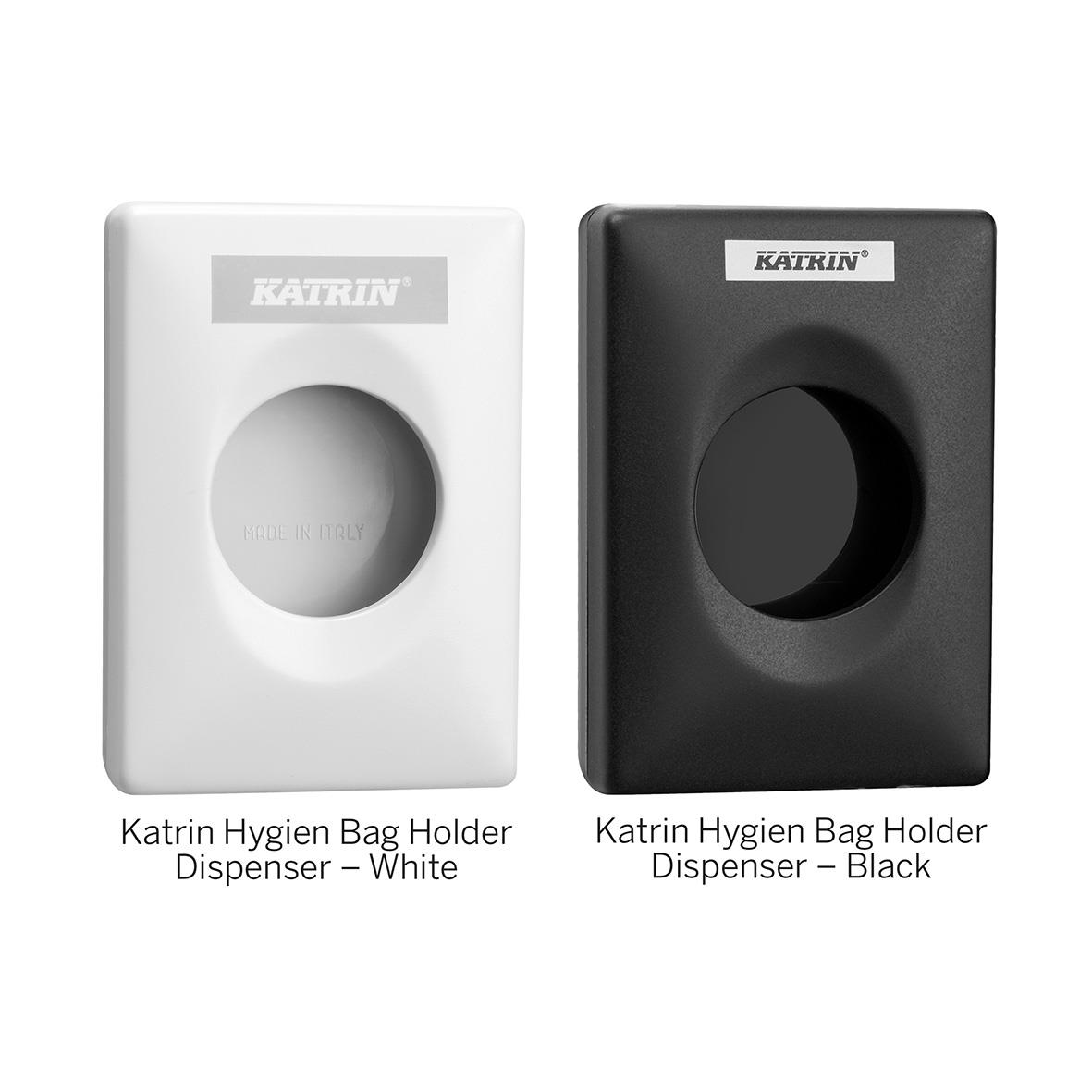 Sanitetspåse Katrin Lady Plast Vit och svart väggmonterad hållare