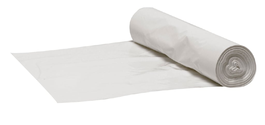 Vit soppåse LDPE 30L 35my, 500x600mm, rullad