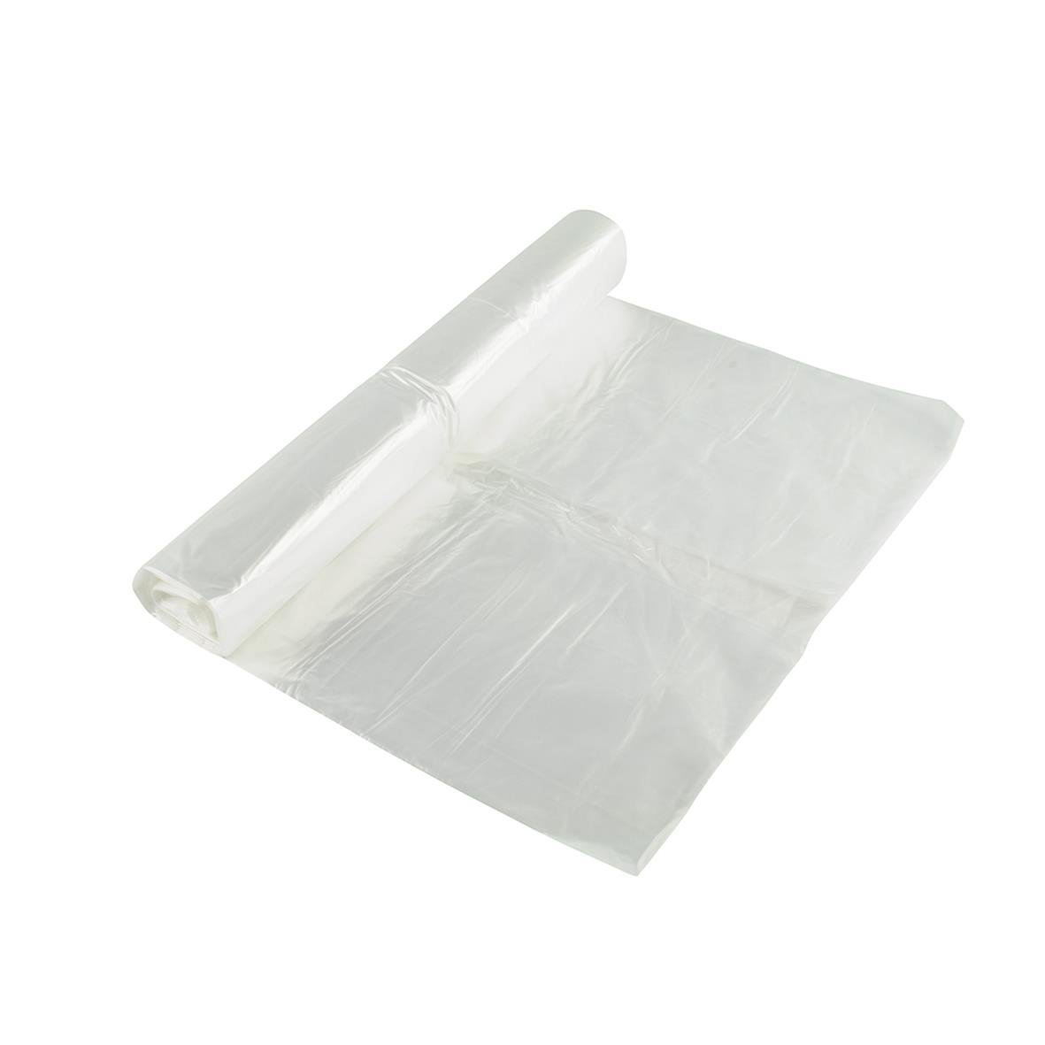 Transparent sopsäck av HDPE med volym 360-370L, 15my tjocklek, 800x1500mm, delvis rullad