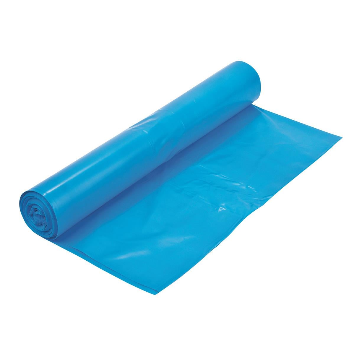 Blå och vit sopsäck i plast, 210L, 60my, 870x1300mm, rullad