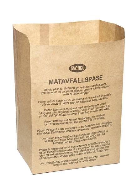 Avfallspåse Matavfall Våtstark Kraftpapp 8L Brun 200x150x360mm 61200300