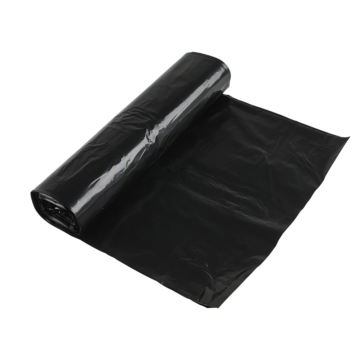 Svart sopsäck av LDPE 60L, 40my, 550x900mm, rullad