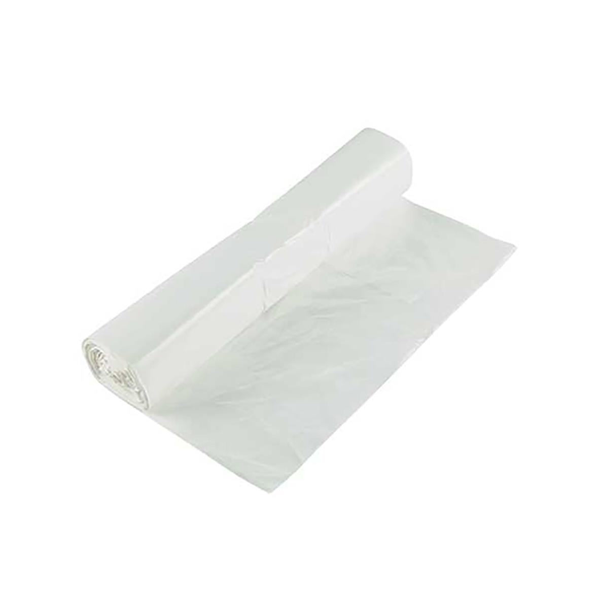 Vit papperskorgspåse HD 510x570mm 30L, rullad för enkel användning