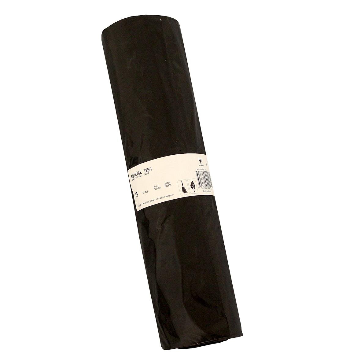 Svart sopsäck K1 Basic Coex LD 125L 40my 750x1150mm