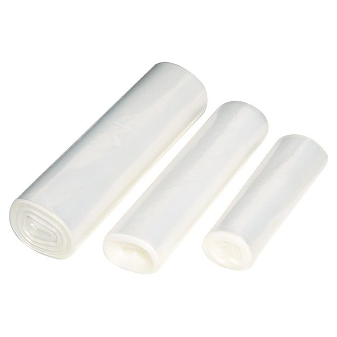 Tre transparenta sopsäckar Polyprima LD 60L 45my 550x900mm