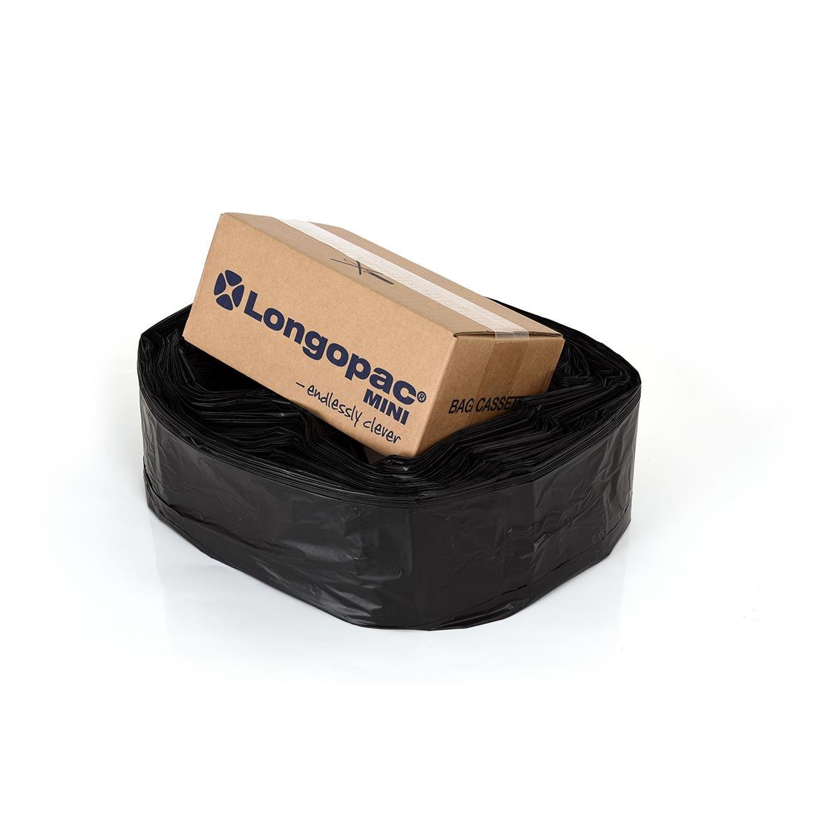 Svart sopsäcksslang Longopac Mini Strong 45m i kartong