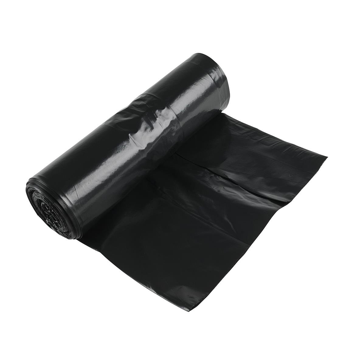Svart sopsäck av polyeten LDPE 70L, 80my, 600x900mm, rullad