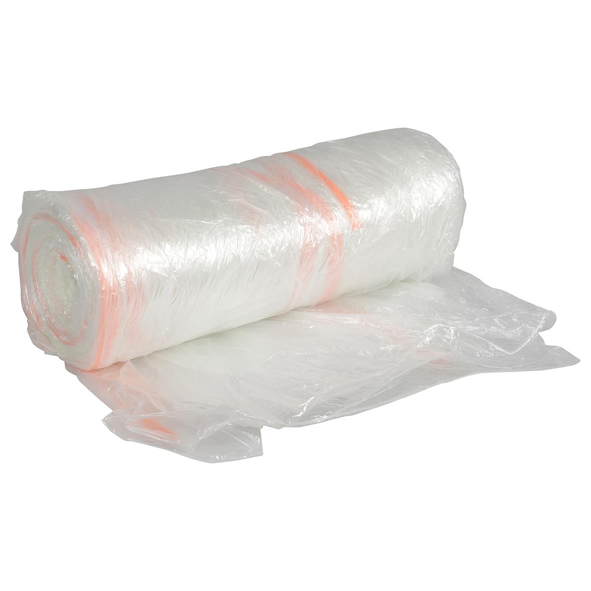 Tvättsäck av plast, vattenlös, 60L, 20my, transparent, 550x1000mm