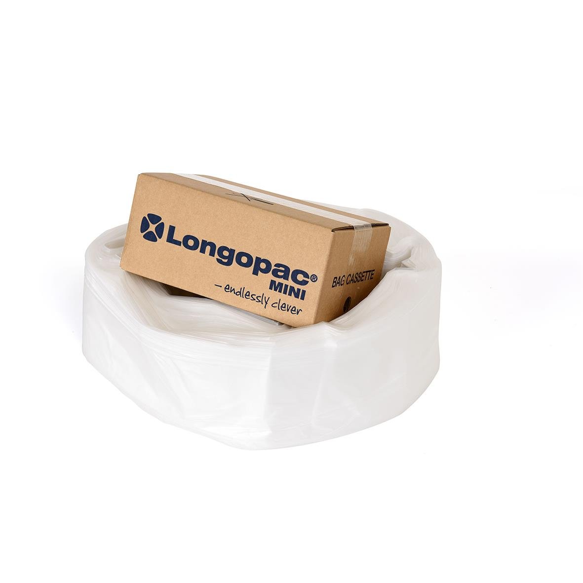 Sopsäcksslang Longopac Mini Extra Strong Transp 35m i vit sopsäck