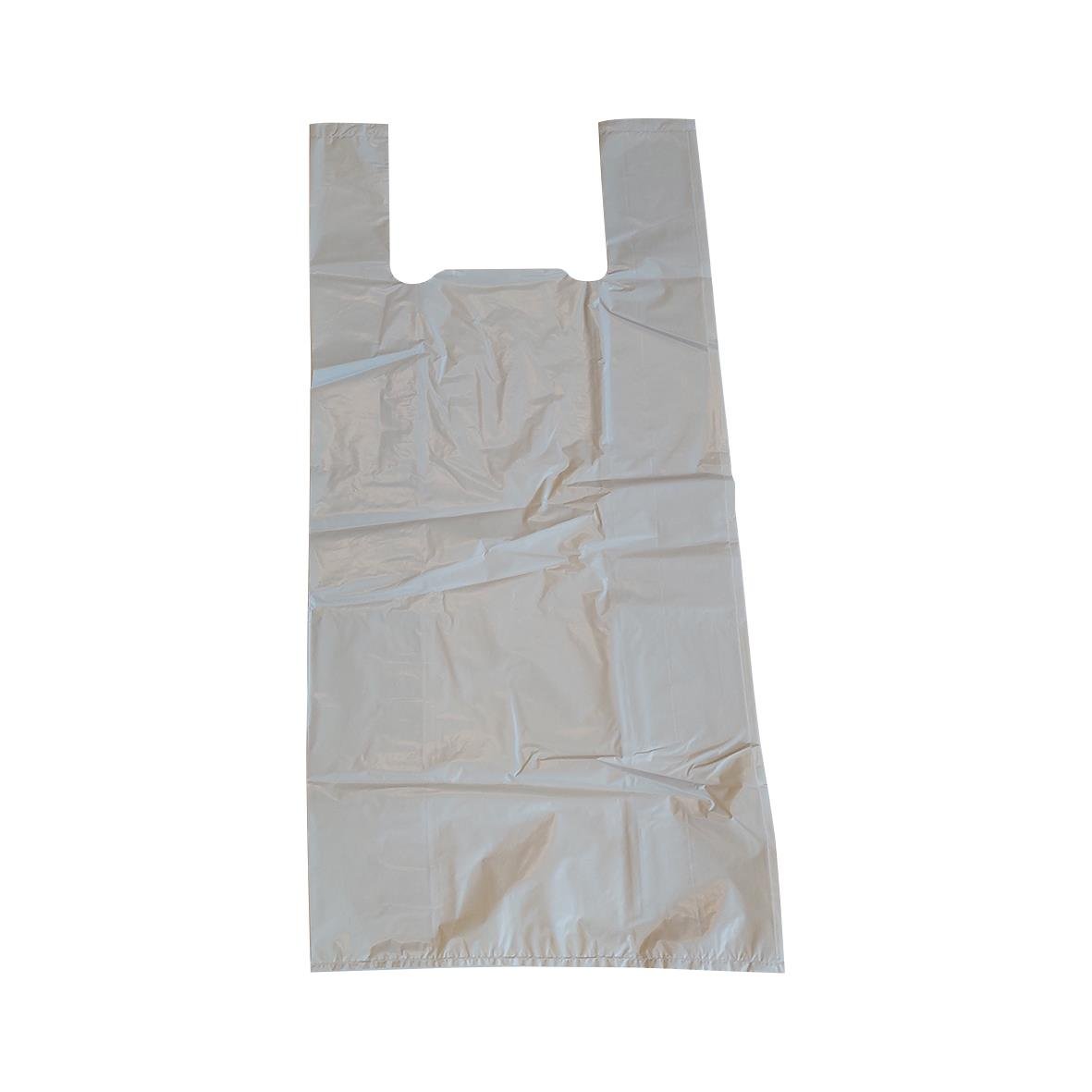 Vit återvunnen plastbärkasse med 17L volym och handtag