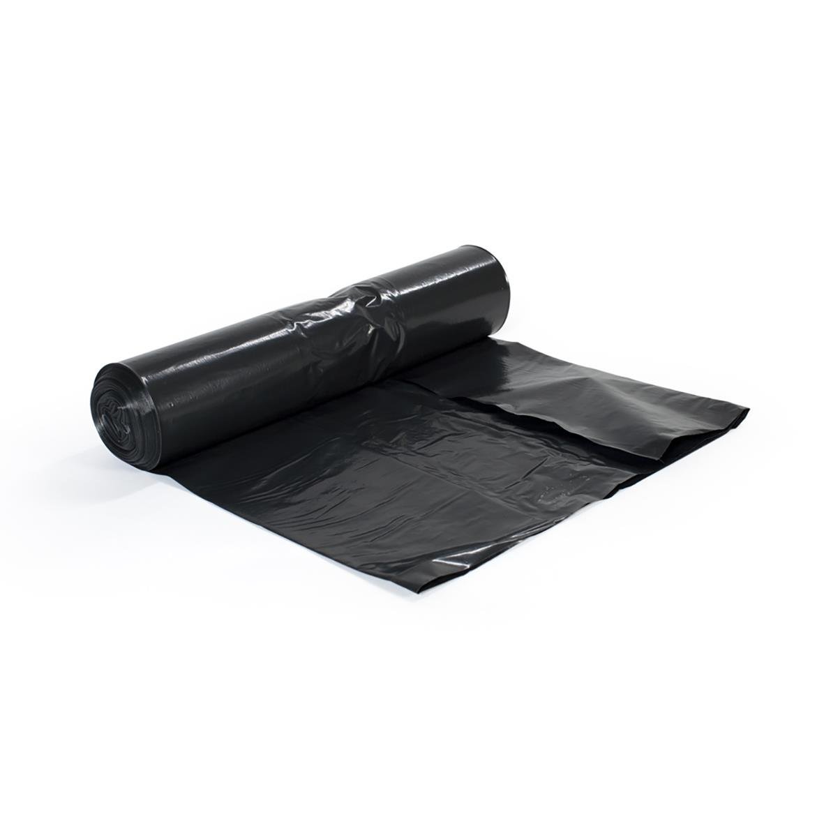 Svart sopsäck AllOffice Basic Coex LD 70L 30my 600x900mm, rullad ut