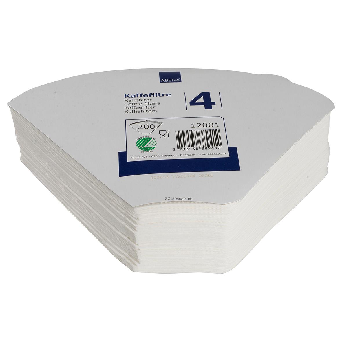 Kaffefilter Abena 1x4 Blekt Vit staplade filterpapper