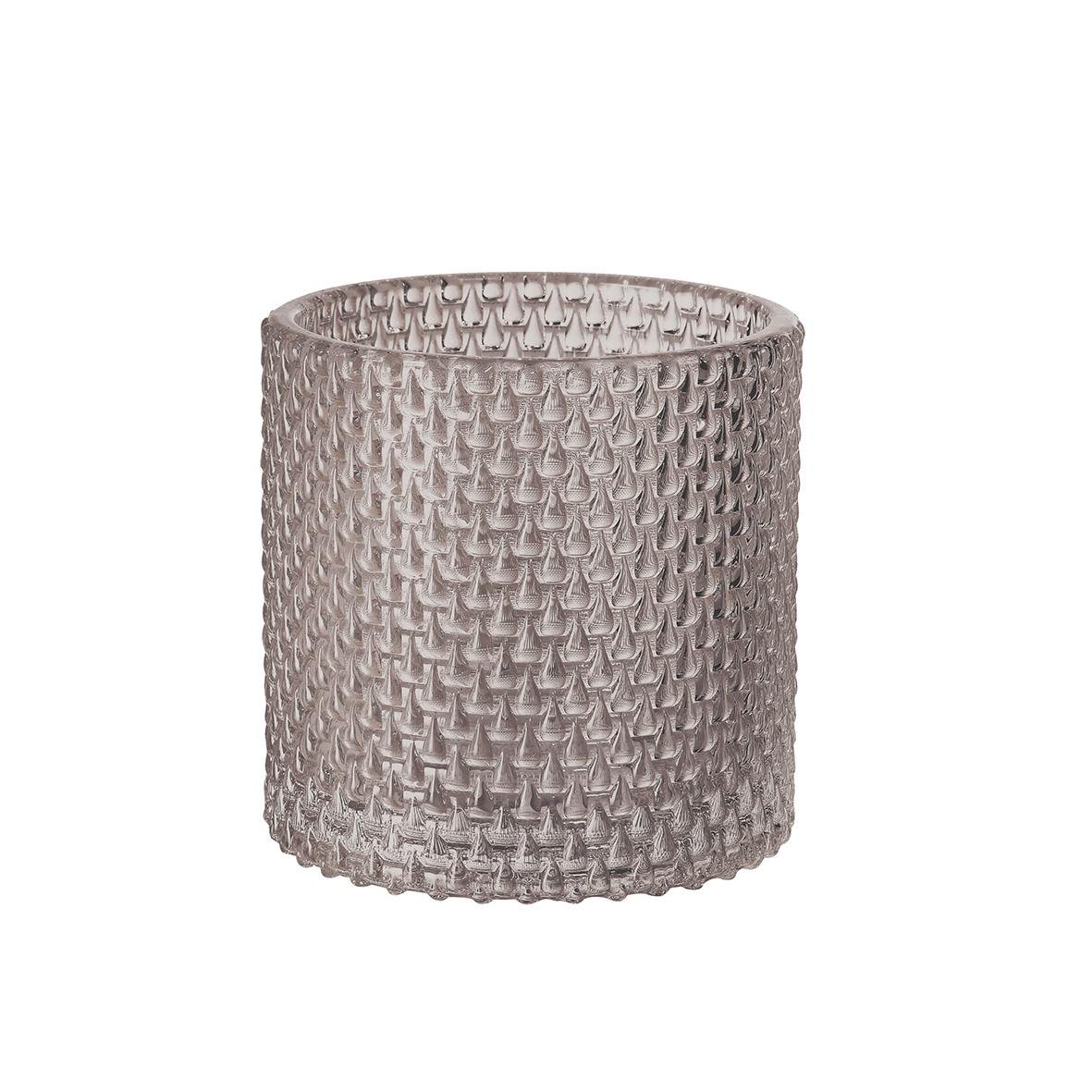 Ljuslykta Duni Glas Calm Dusk 80x80mm med texturerad yta i glas