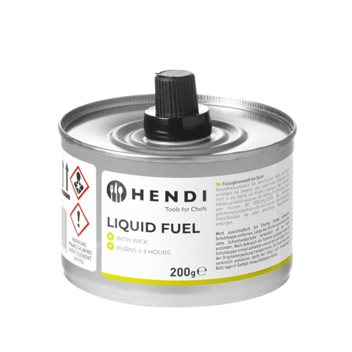 Bränslepatron Hendi med veke, ca 6 timmars brinntid, 200g