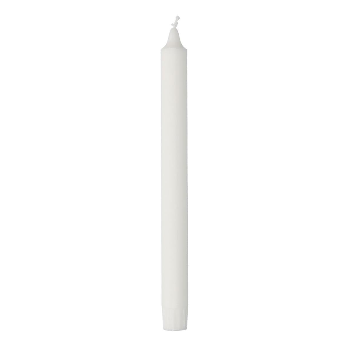 Vit stearinljus med 9 timmars brinntid, 25 cm lång