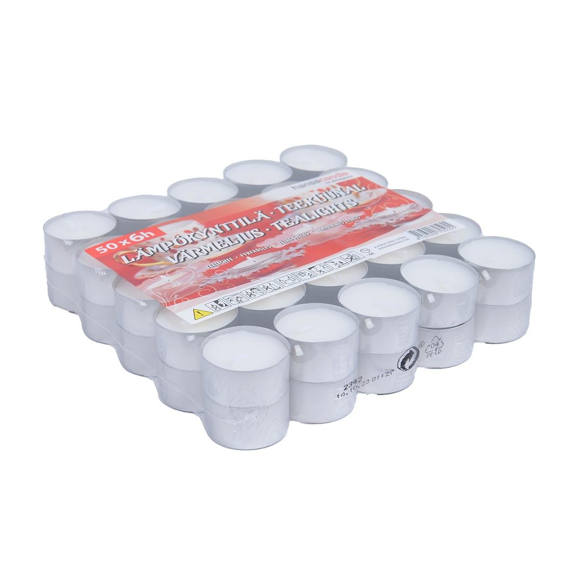 Värmeljus Anton 6h Vit 38mm i plastförpackning