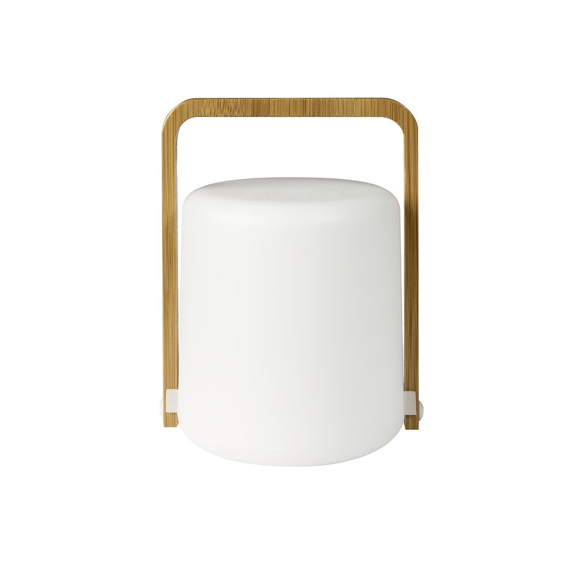 Ljushållare LED Duni Sibling i bambu med vit lykta, 148x108mm