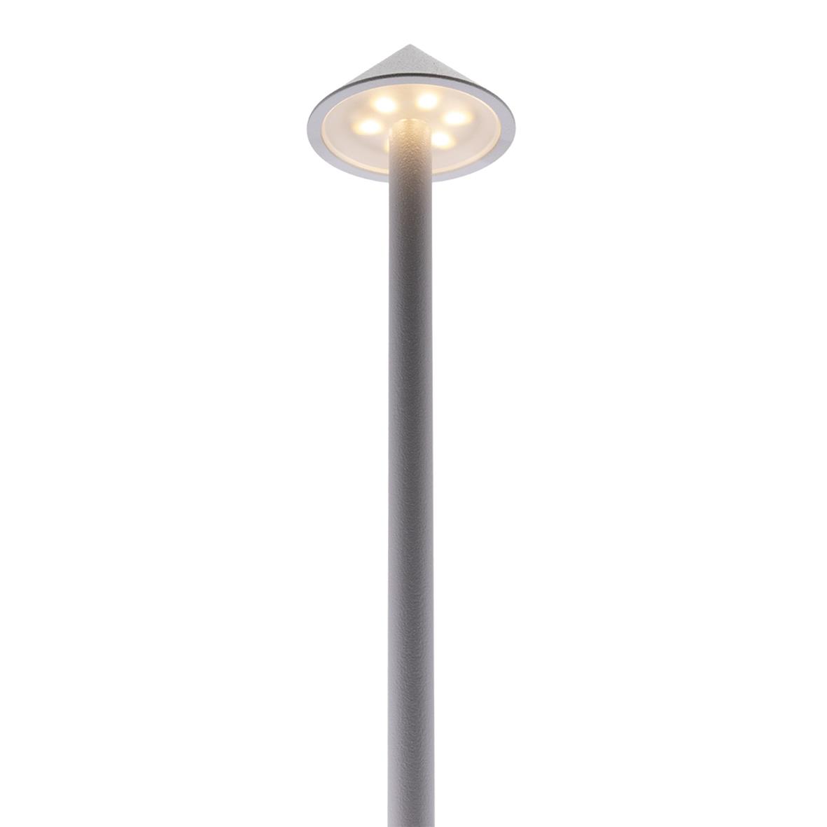 Vit bordslampa LED Securit Angelina med rund topp och avsmalnande fot