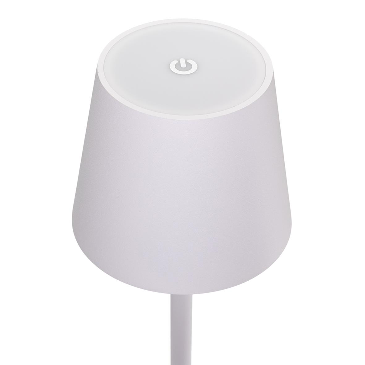 Vit LED bordslampa med on/off-knapp och sladd
