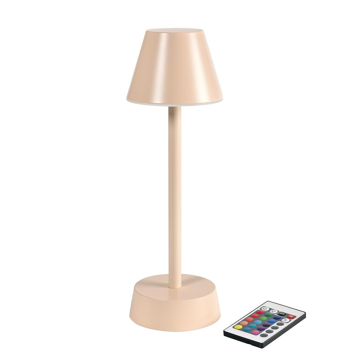 Ljusrosa LED bordslampa Duni Zelda med fjärrkontroll