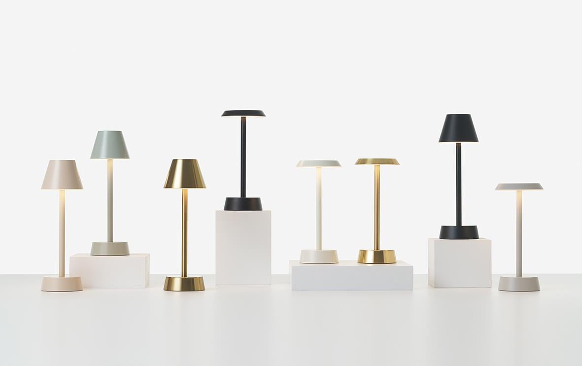 Bordslampa LED Duni Zelda i grafitfärgad med olika höjder och stilar