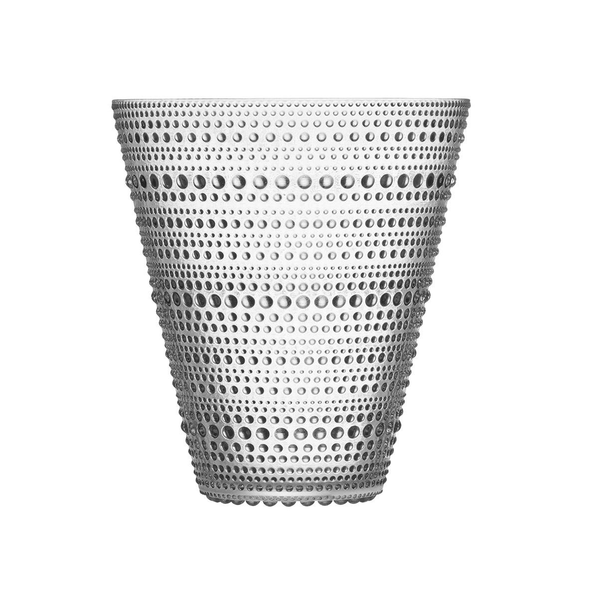 Vas i kristallglas med prickmönster från Iittala Kastehelmi, 154 mm