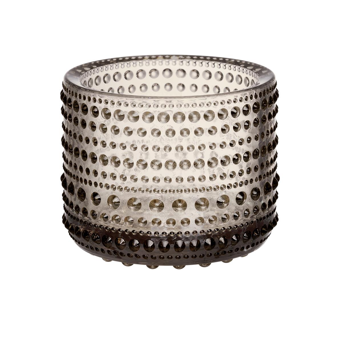 Ljuslykta Iittala Kastehelmi Linne 64mm med prägling av små och stora cirklar