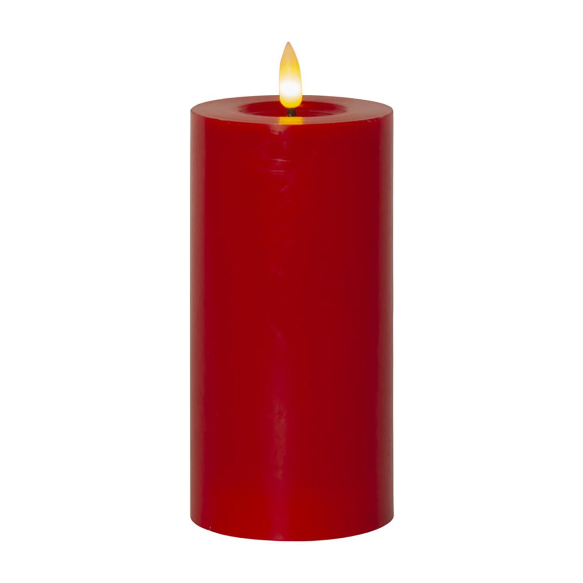 Röd blockljus LED Flamme Flow med flammande effekt, 75x175mm