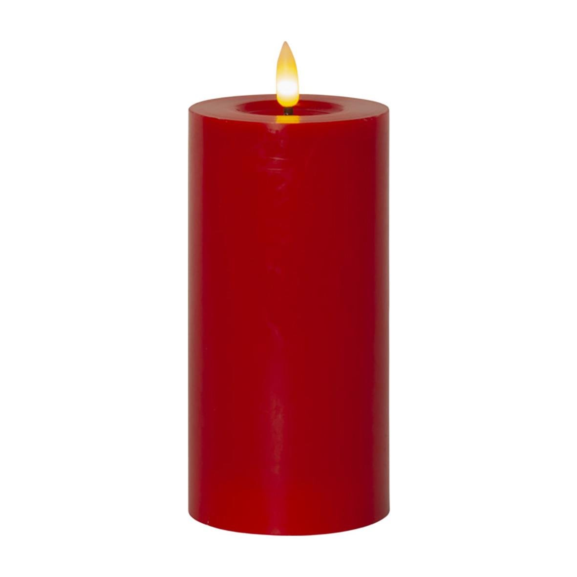 Röd blockljus LED Flamme Flow med flammande effekt, 75x175mm