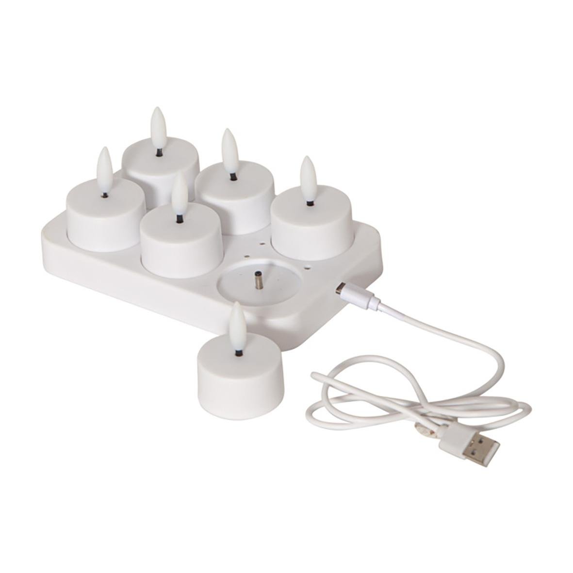 Värmeljus LED med laddningsfunktion och USB-kabel