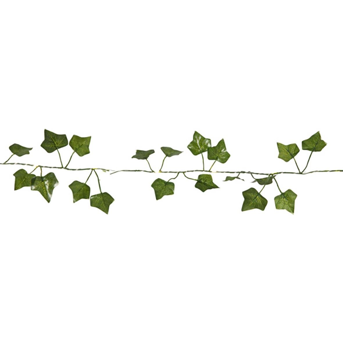 Ljusslinga med grön ivy-växt och små ljuslampor