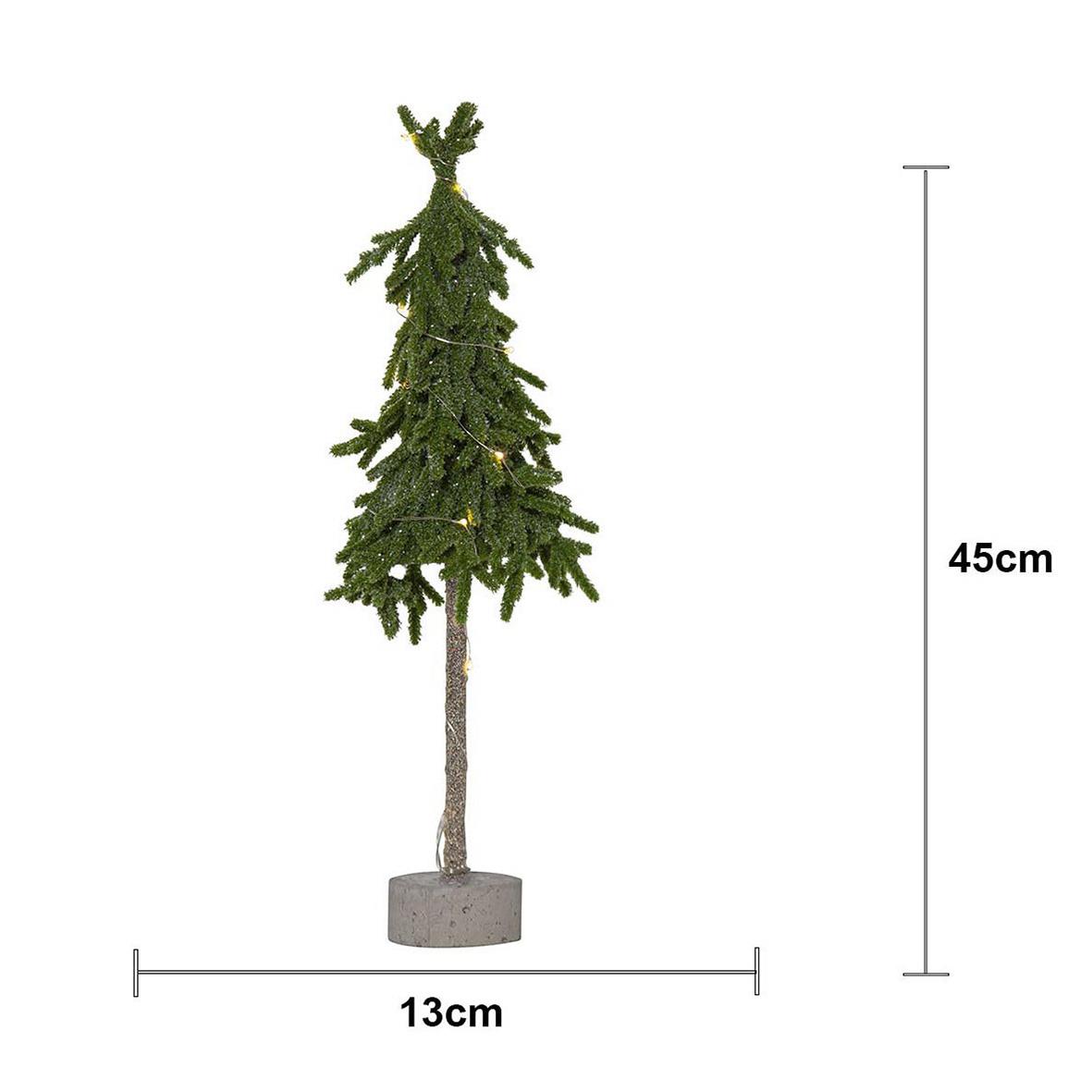 Grön juldekorationsträd med stam och bas, 45 cm högt, 13 cm brett