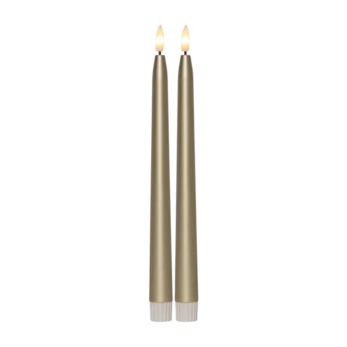 Antikljus Star Trading LED Flamme i guldmetall, 28,5 cm