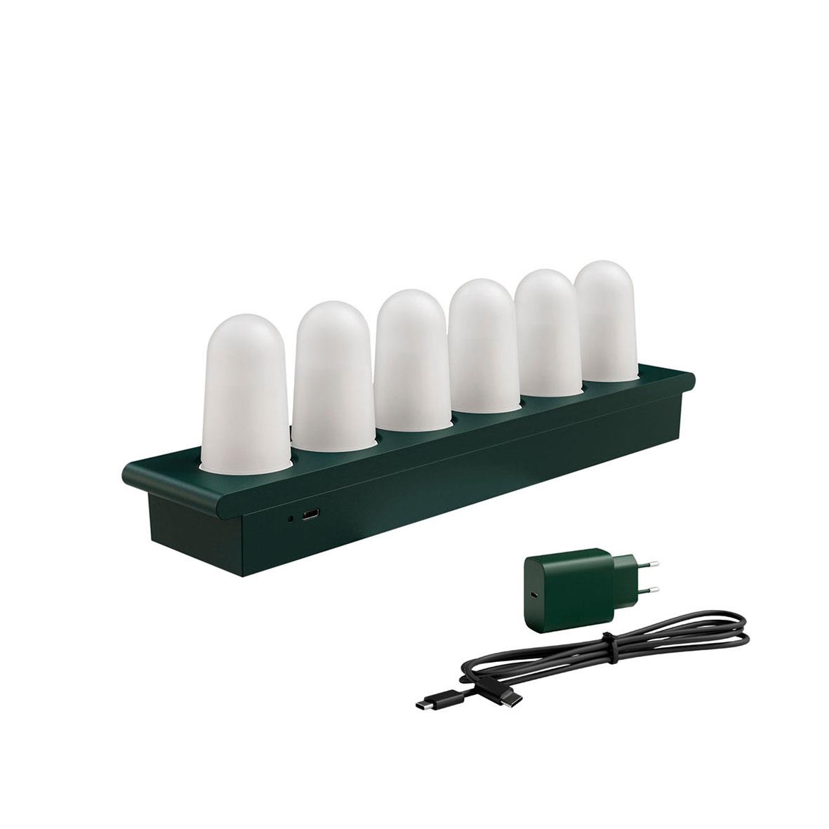 LED-ljus Duni Uppladdningsbart Mini med sex vita lampor och laddare