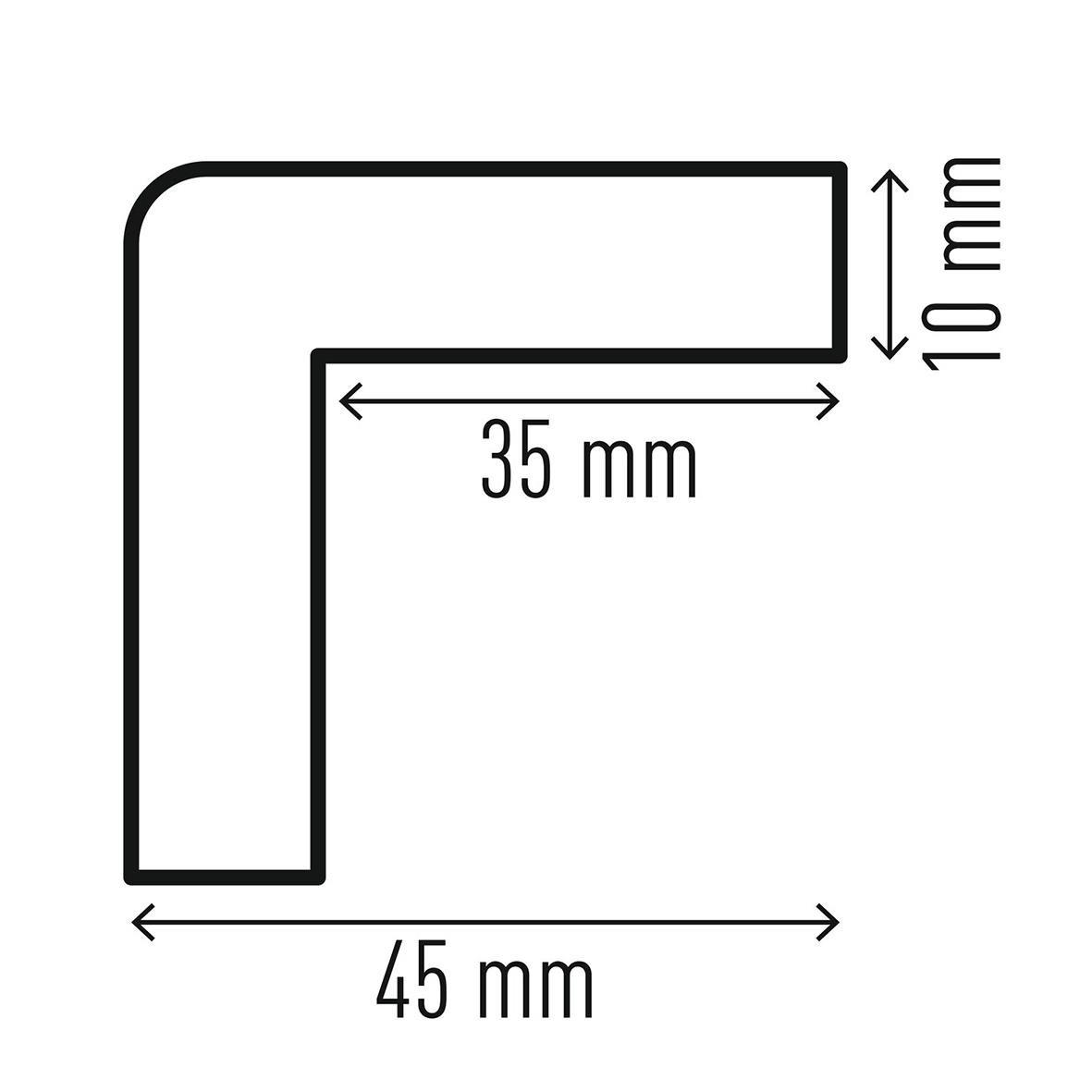 Hörnskydd C35 i gul/svart med magnetisk hållning, 45x35 mm, 10 mm tjock