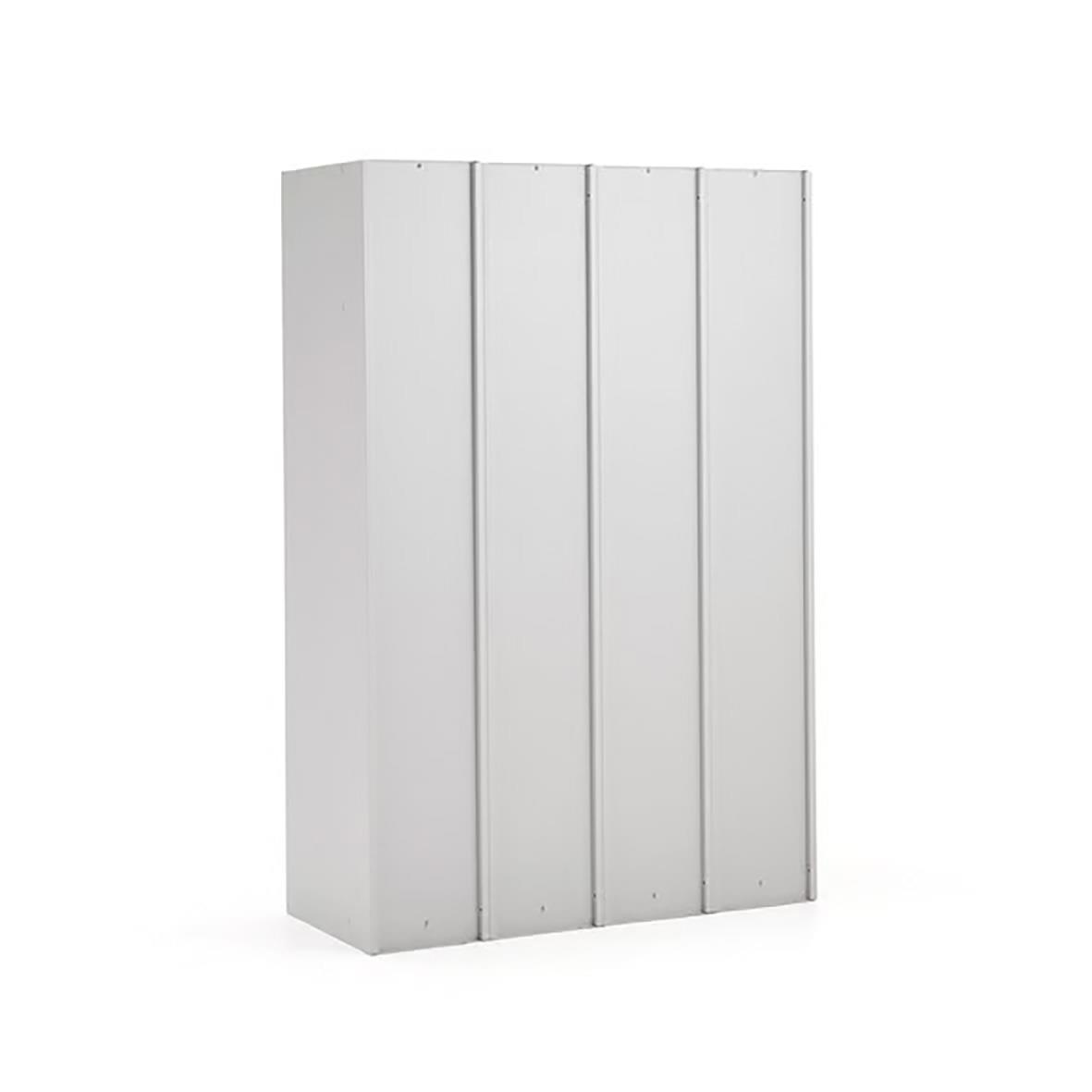 Klädskåp med fyra enkla dörrar i mörkgrå färg, mått 1800x1200x500mm