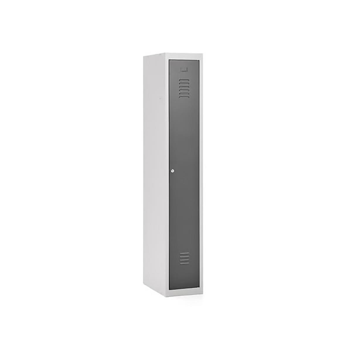 Klädskåp med en dörr i mörkgrå färg, mått 1800x300x500mm, enkel modul