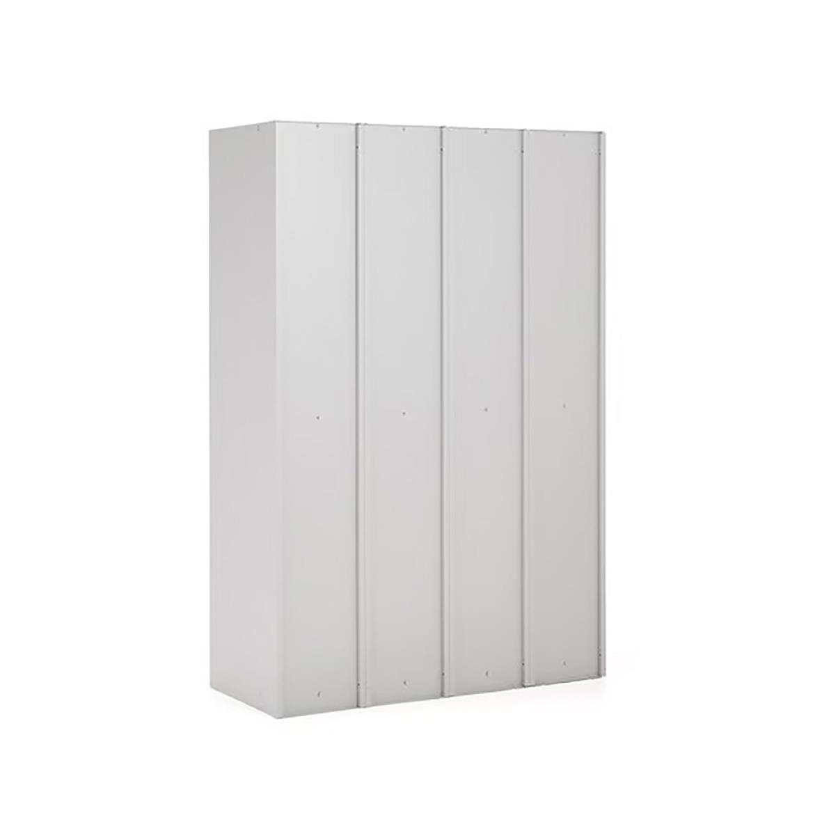 Klädskåp med 3 moduler, 2-dörrar, mörkgrå, mått 1800x1200x500mm