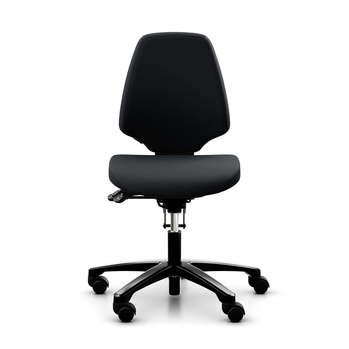 Svart arbetsstol RH Activ 220 med tygsäte och ryggstöd på hjul