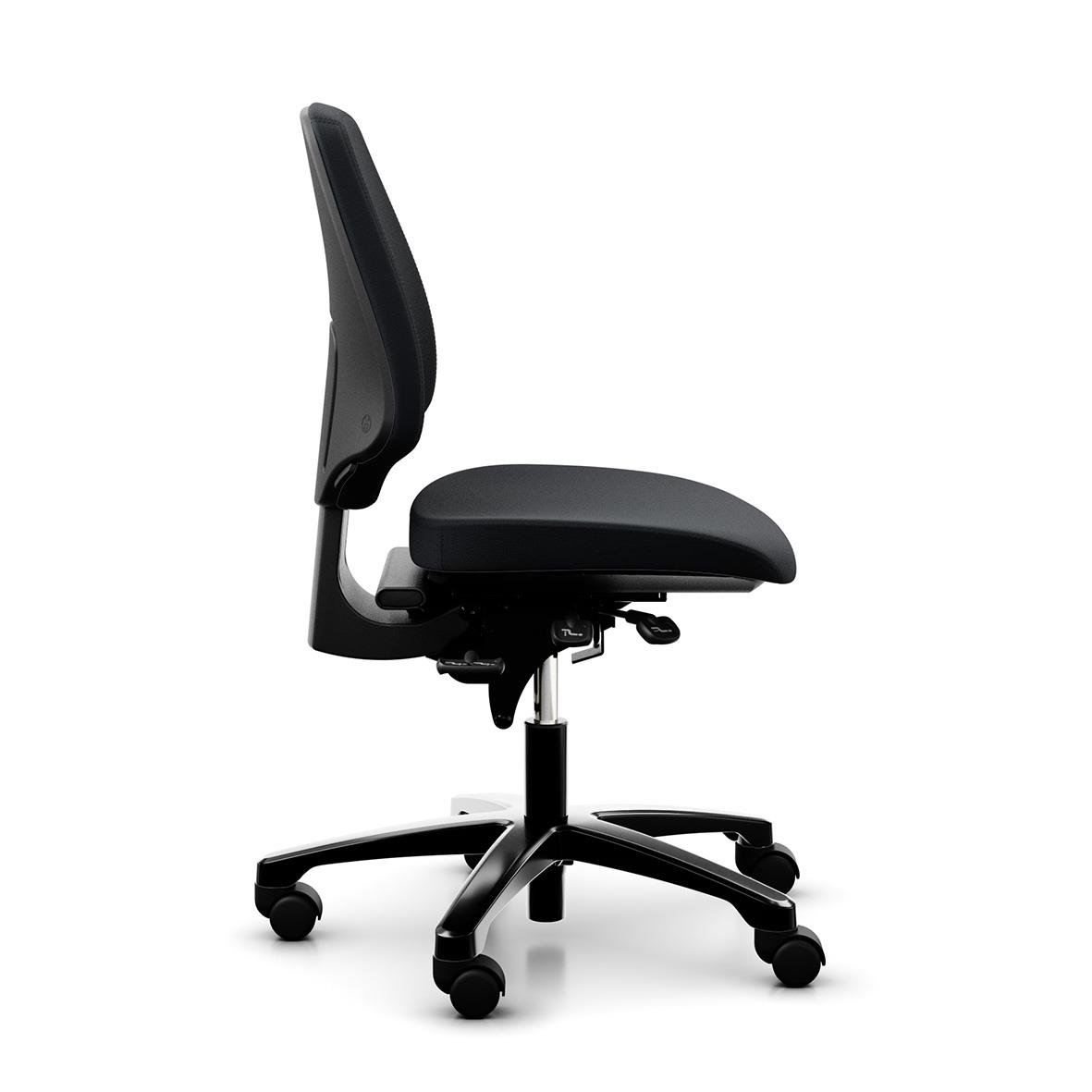 Svart arbetsstol RH Activ 220 med tygsäte och ryggstöd