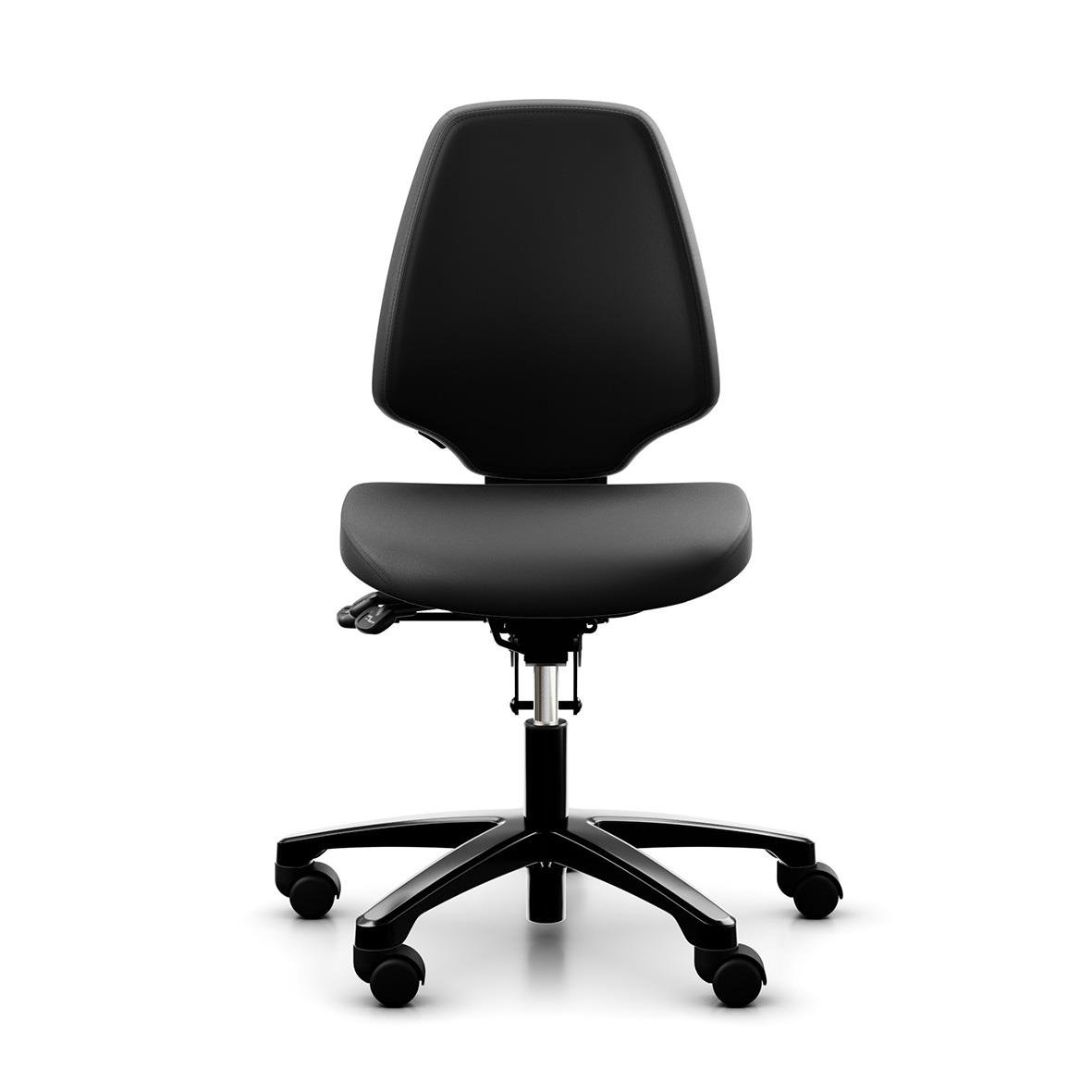 Svart arbetsstol RH Activ 220 i konstläder med hjul och justerbar höjd