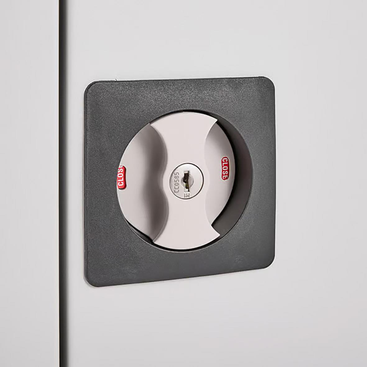 Förvaringsskåp Click Grå med eluttag och lås, mått 1000x916x422mm