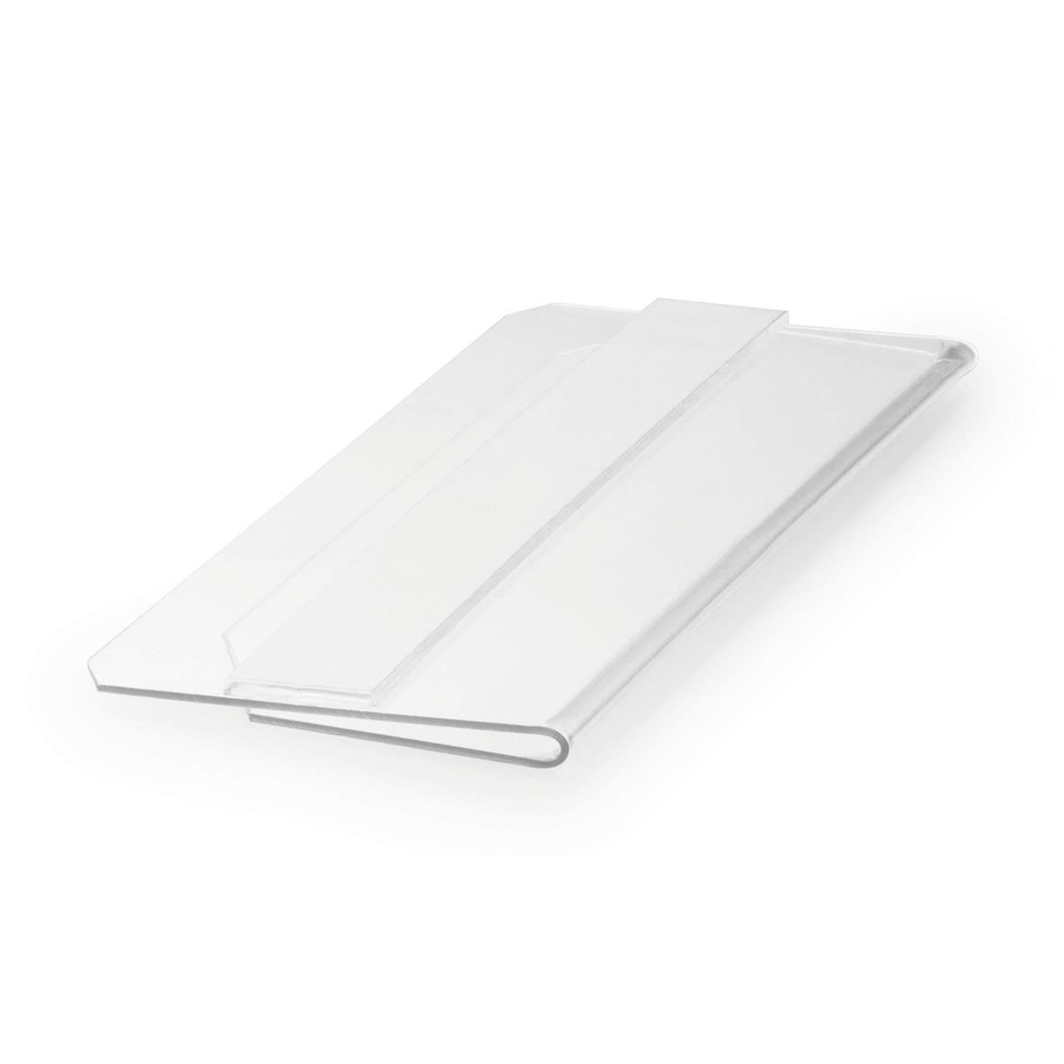 Transparent självhäftande etikethållare i hård omslag, 100x38mm, vikbar