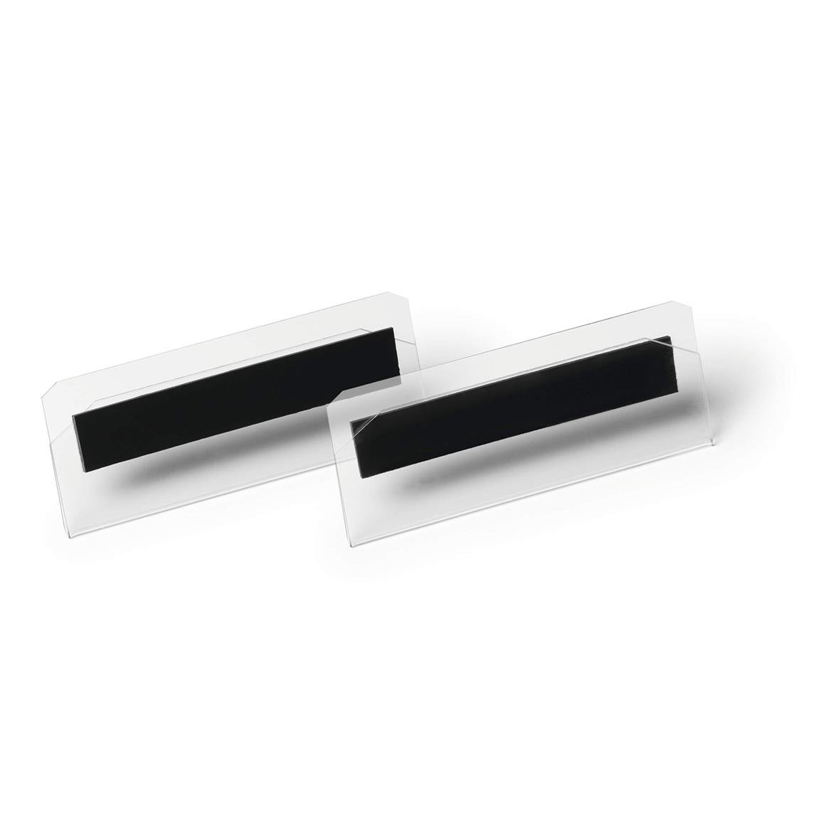 Magnetisk etikettbärare i hård transparent cover, storlek 100x38mm