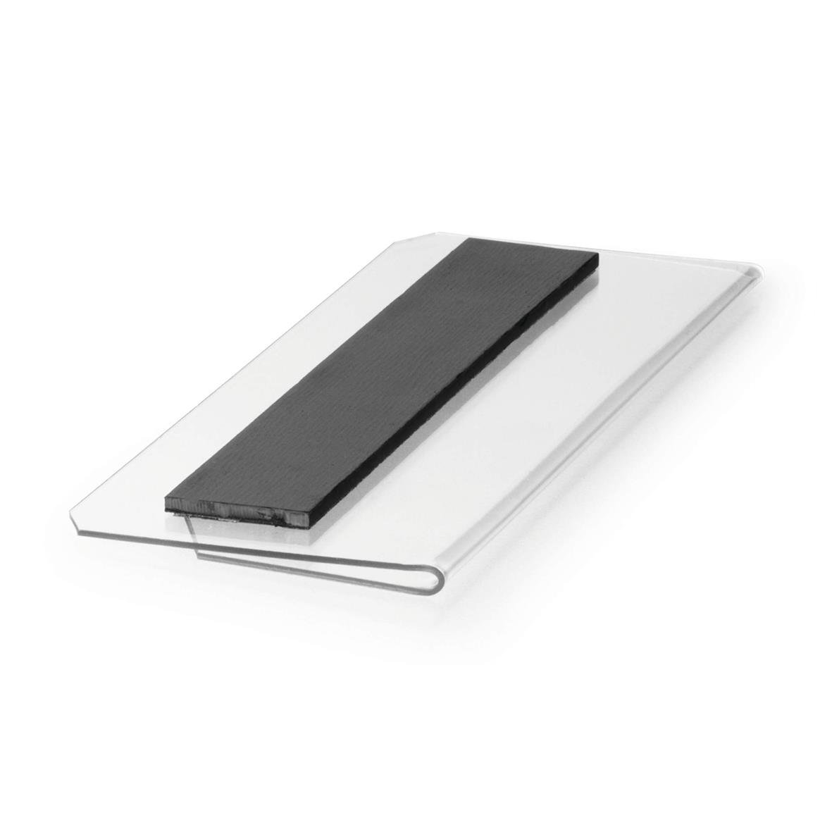 Magnetisk etiketthållare i hård transparent cover, 100x38mm