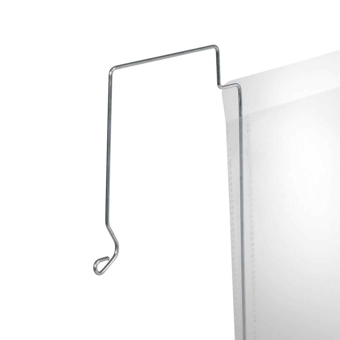 Plastficka Durable med flik och ståltrådsfäste i transparent PP för A5 dokument