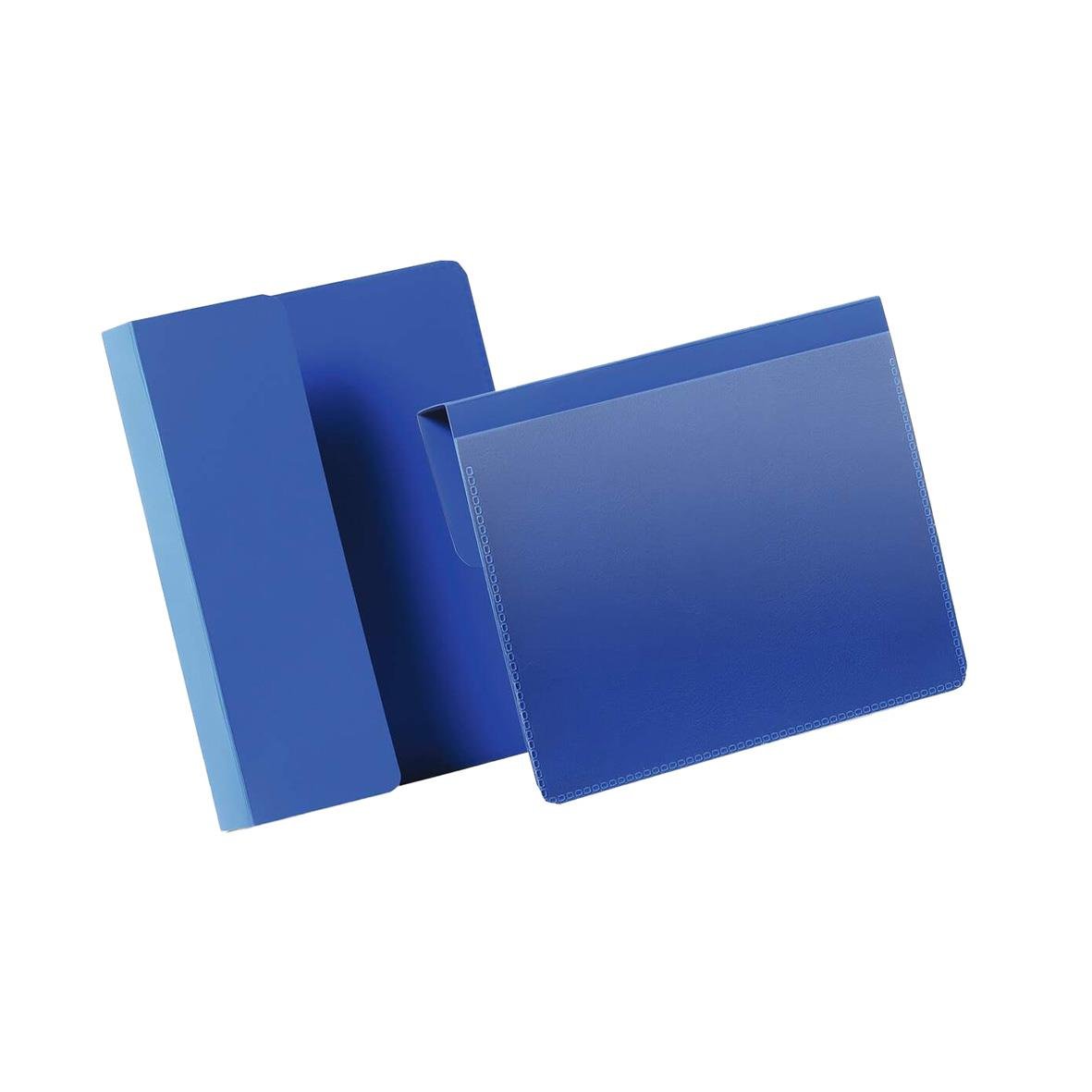 Blå vikbar pallficka i A6L storlek med hållbar kant