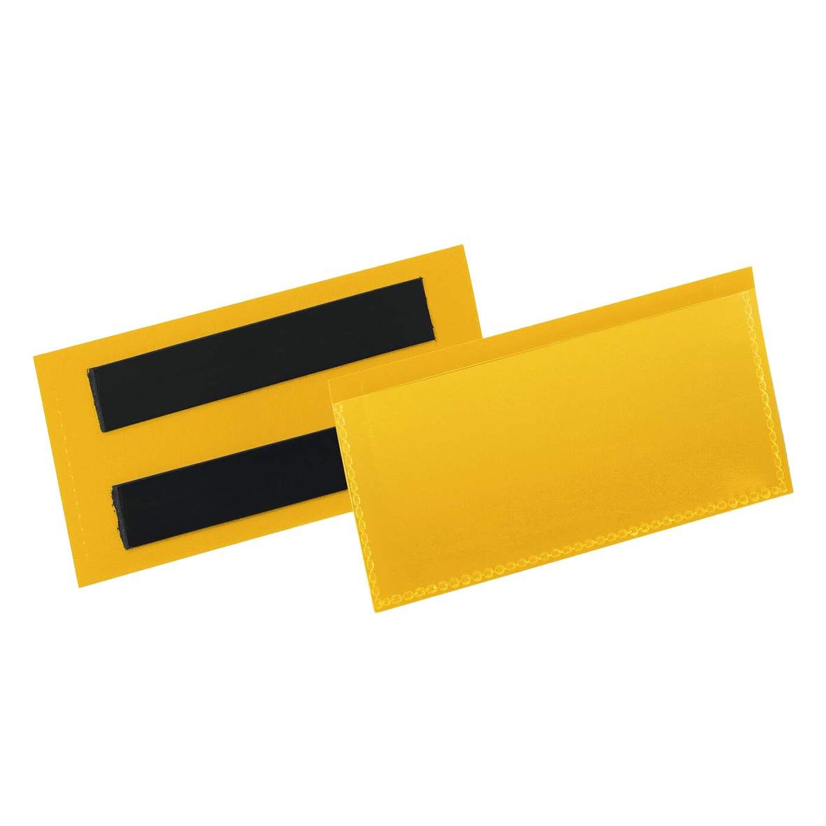 Gul etiketthållare med magnet, storlek 100x38mm