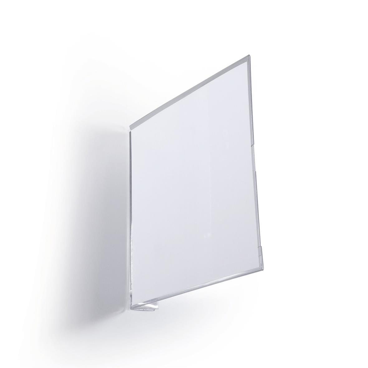 Gångskylt i akryl med självhäftande baksida för pallställ, transparent och 149x149mm